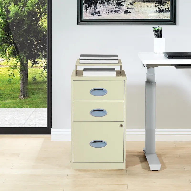 Locking Metal File Cabinet with Letter-Size Drawer and Roller Slides