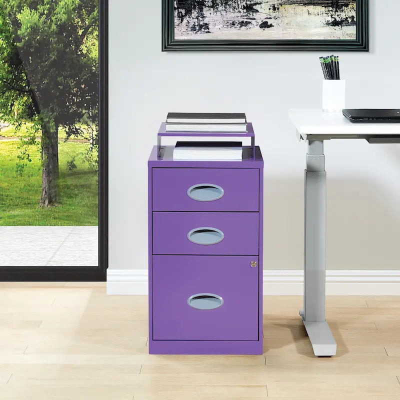 Locking Metal File Cabinet with Letter-Size Drawer and Roller Slides