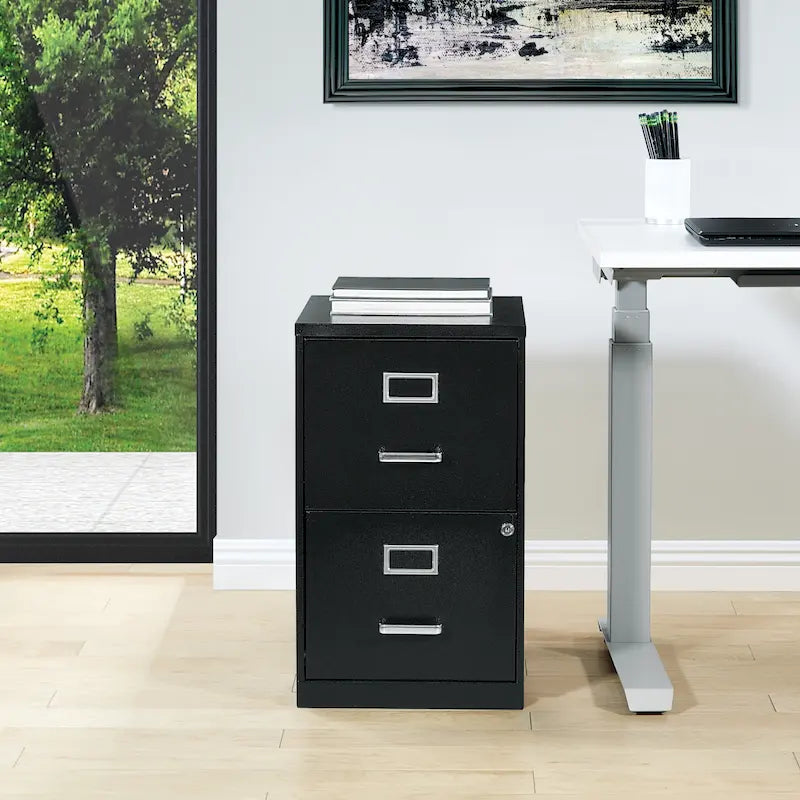 Locking Metal File Cabinet with Letter-Size Drawer and Roller Slides