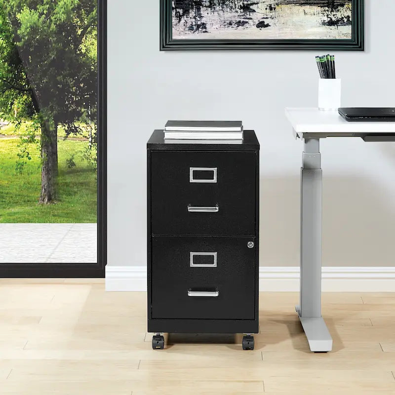 Locking Metal File Cabinet with Letter-Size Drawer and Roller Slides