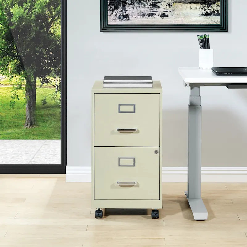 Locking Metal File Cabinet with Letter-Size Drawer and Roller Slides