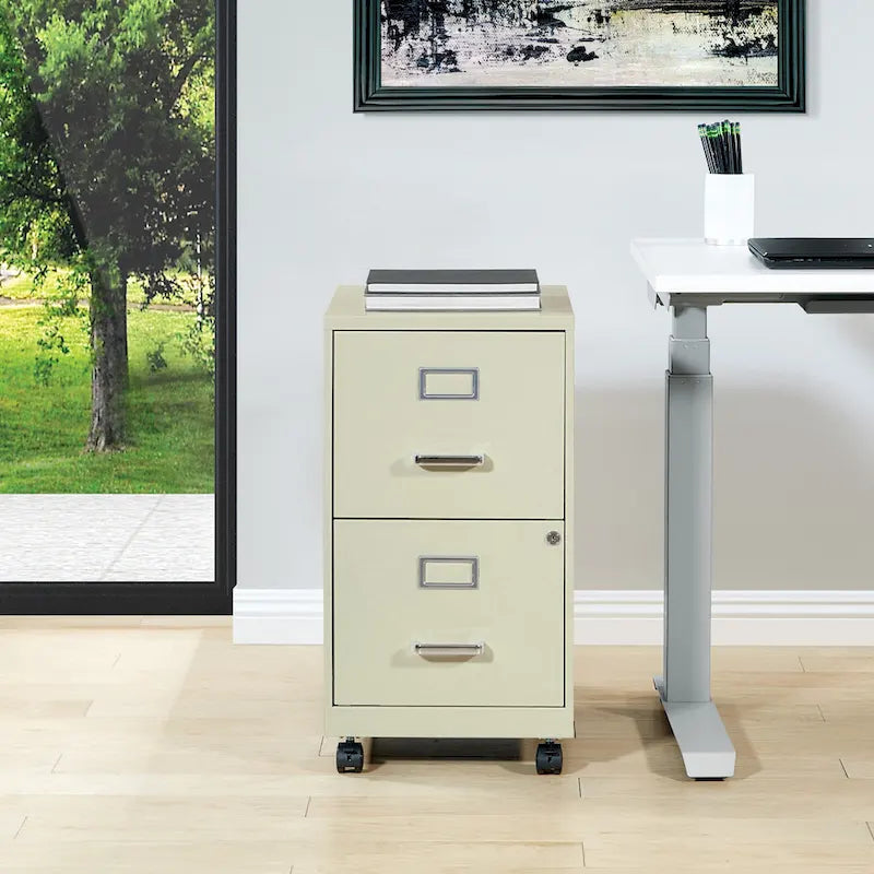 Locking Metal File Cabinet with Letter-Size Drawer and Roller Slides