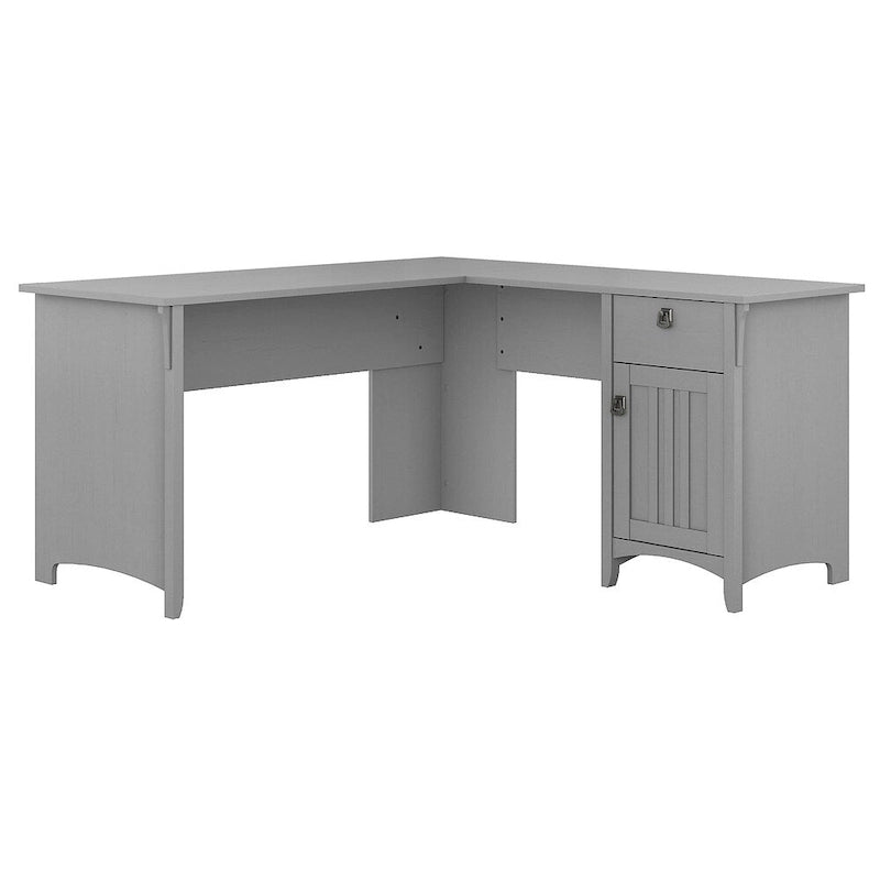 L-Shaped Corner Desk with Storage Cabinet and Drawer