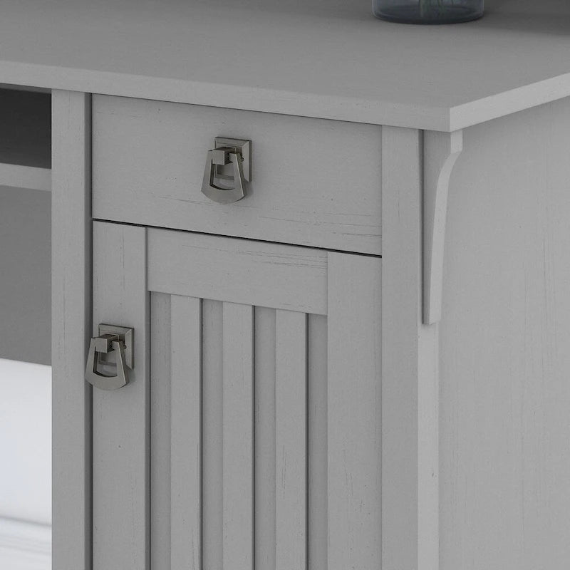 L-Shaped Corner Desk with Storage Cabinet and Drawer