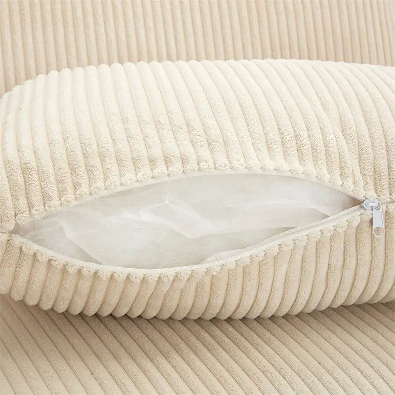 105" Corduroy 3-Seater Sofa with Removable Cushions and Throw Pillows