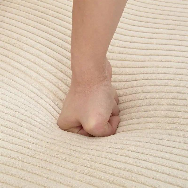 105" Corduroy 3-Seater Sofa with Removable Cushions and Throw Pillows