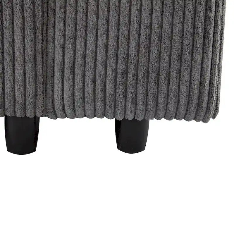 105" Corduroy 3-Seater Sofa with Removable Cushions and Throw Pillows