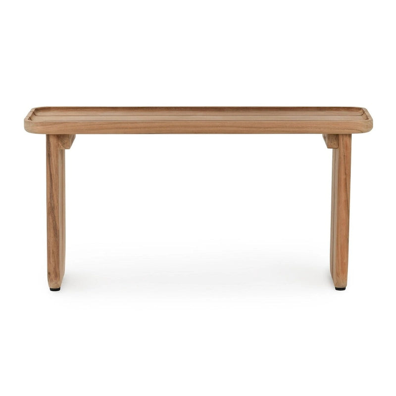 Mesa de centro de exterior de teca maciza con tablero de tablones anchos