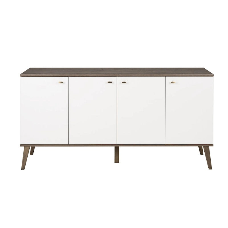 Mid-Century-Modern-Buffet und Sideboard mit 4 Türen und verstellbaren Regalen