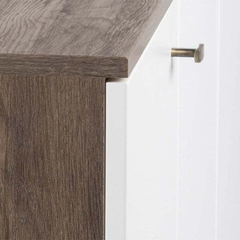 Credenza e buffet moderno di metà secolo a 4 ante con ripiani regolabili