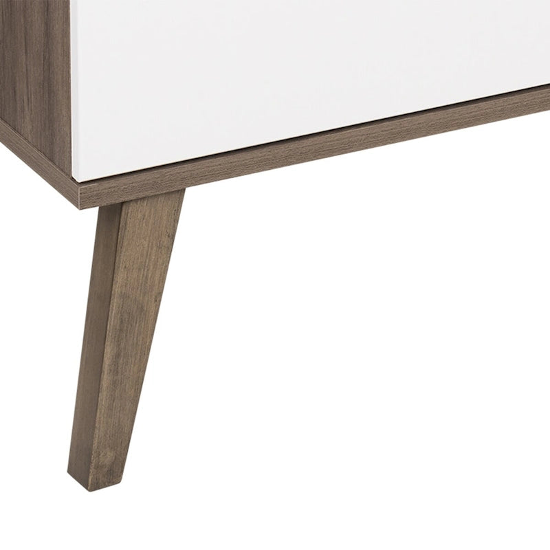Credenza e buffet moderno di metà secolo a 4 ante con ripiani regolabili