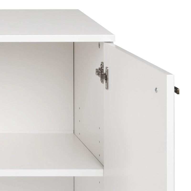 Credenza e buffet moderno di metà secolo a 4 ante con ripiani regolabili