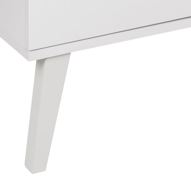 Credenza e buffet moderno di metà secolo a 4 ante con ripiani regolabili