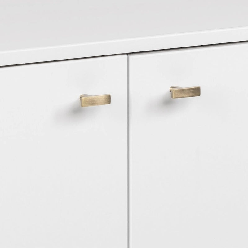 Credenza e buffet moderno di metà secolo a 4 ante con ripiani regolabili