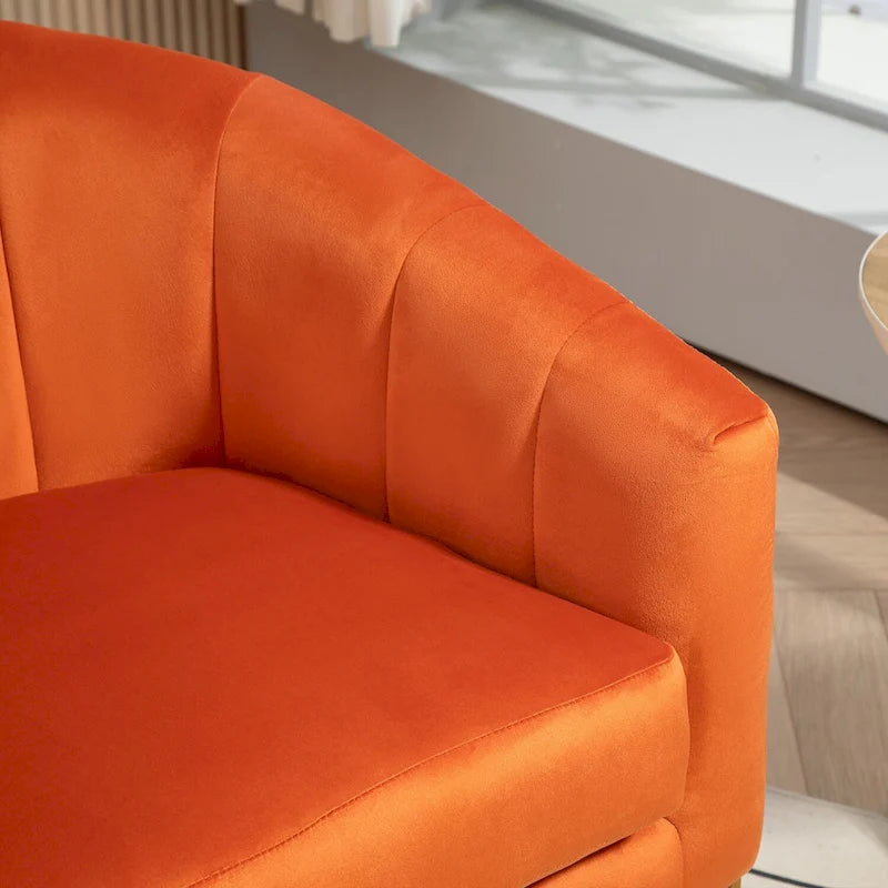 Samt-Sessel mit goldfarbenem Metallrahmen