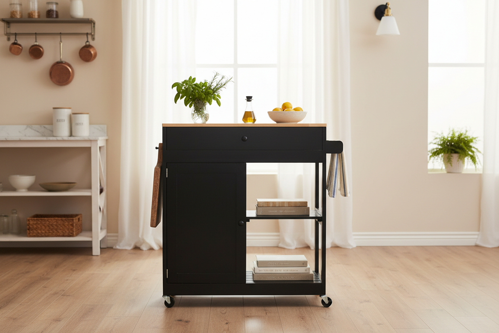Rolling Kitchen Cart – Enriched Scene
