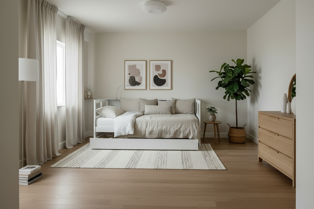 White Daybed - Full Room Establishing Shot